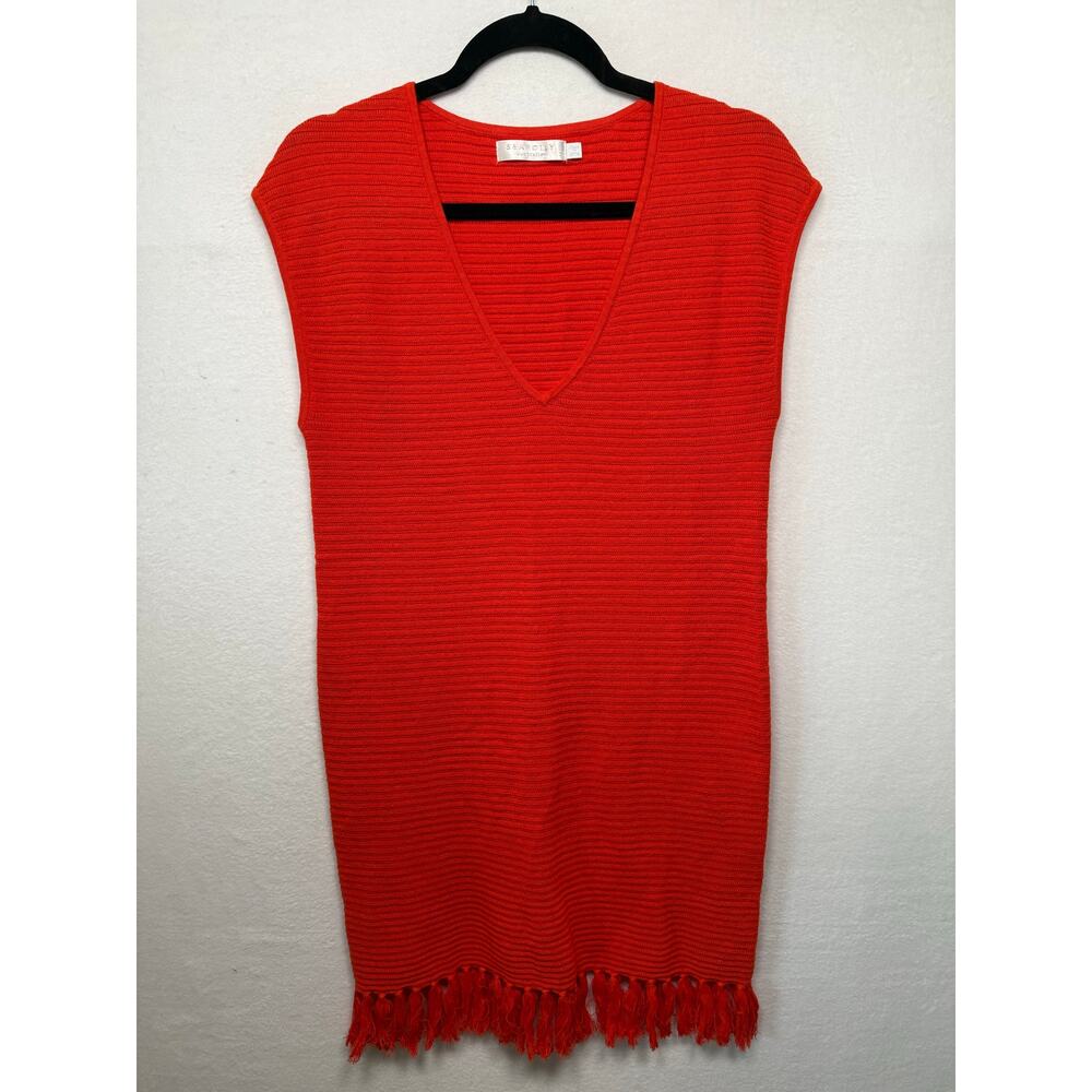 Seafolly Australia Knit Cover Up Dress, Red Orange, Size Small Beach Resort